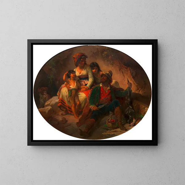 Familia romana en rojo - Franz Dobiaschofsky — cuadro enmarcado en la pared