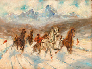 Carreras de trote en invierno - Franz Hienl-Merre — vista de la obra