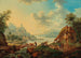 Paisaje fluvial del Rin con campesinos - Franz Hochecker — vista de la obra