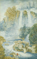 Pescador al pie de una cascada - Franz Kaisermann — vista de la obra