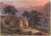 viaje en un paisaje montañoso al atardecer - Franz Kobell — vista de la obra