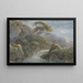 Cascade dans les montagnes au clair de lune - Franz Kobell — framed artwork on a wall