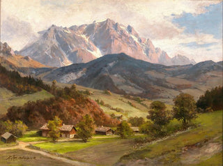 Hochkönig desde el pueblo alpino - Franz Kulstrunk — vista de la obra