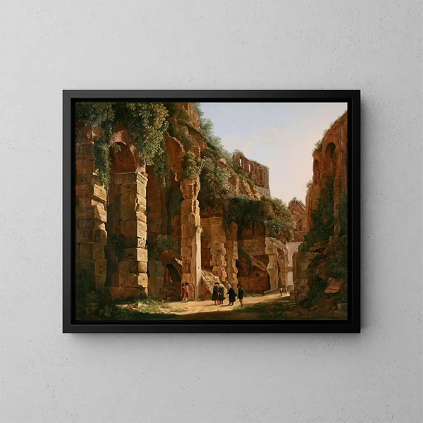 Dentro del Coliseo - Franz Ludwig Catel — cuadro enmarcado en la pared