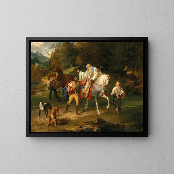 Rodolphe de Habsbourg y el sacerdote - Franz Ludwig Catel — cuadro enmarcado en la pared