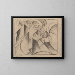 Dibujo abstracto - Franz Marc — cuadro enmarcado en la pared