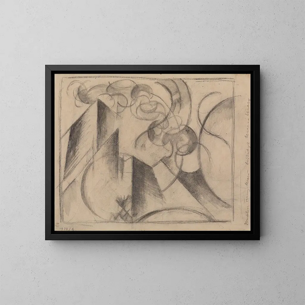 Abstract Drawing Painting - Franz Marc — framed artwork on a wall
