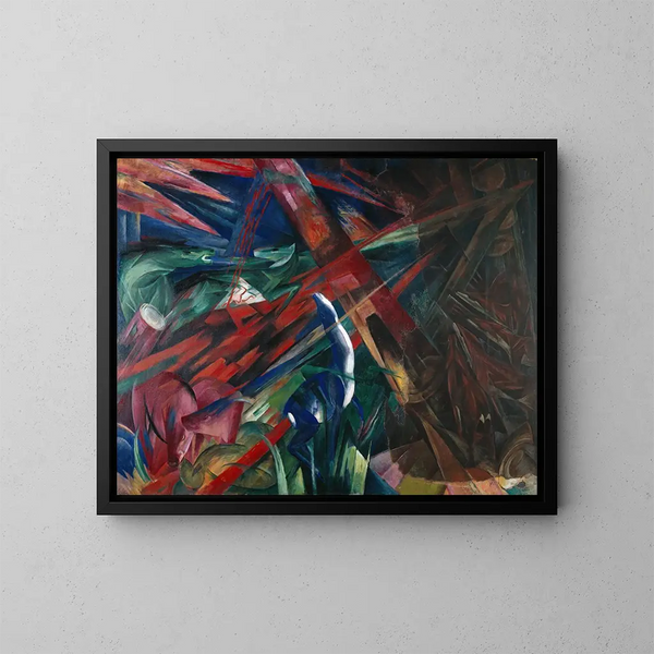 Destins animaux Les arbres ont montré leurs anneaux, les animaux leurs veines - Franz Marc — framed artwork on a wall