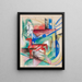 Composición con animales II - Franz Marc — cuadro enmarcado en la pared