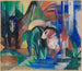 Tres caballos junto al agua forestal - Franz Marc — vista de la obra