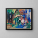Tres caballos junto al agua forestal - Franz Marc — cuadro enmarcado en la pared