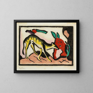 Animal fabuloso - Franz Marc — cuadro enmarcado en la pared