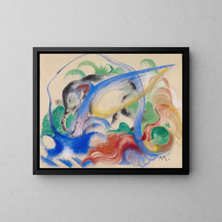 Animal féérique - Franz Marc — cuadro enmarcado en la pared