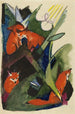 Cuatro zorros - Franz Marc — vista de la obra