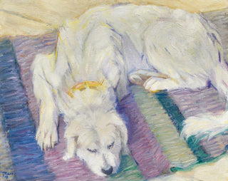 Perro acostado, retrato de perro - Franz Marc — vista de la obra