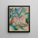 ciervo rojo - Franz Marc — cuadro enmarcado en la pared