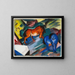 Caballo rojo y azul - Franz Marc — cuadro enmarcado en la pared