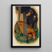 Red Horse and Yellow Cattle horse black brown and yellow cattle - Franz Marc — framed artwork on a wall