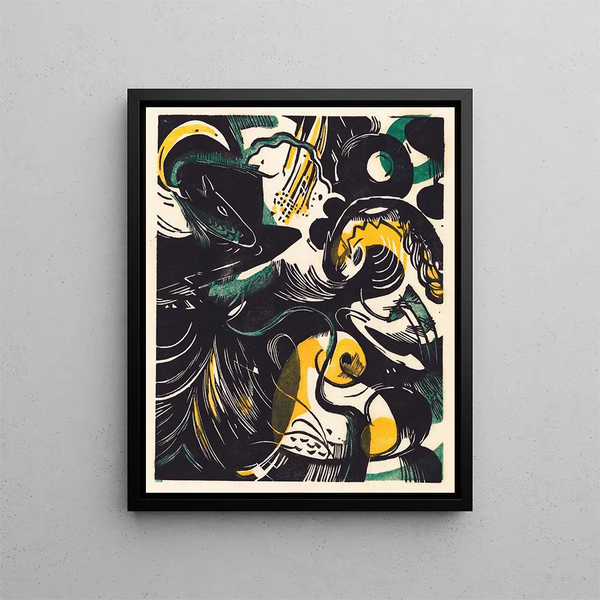 Historia de la creación II - Franz Marc — cuadro enmarcado en la pared