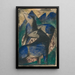 Two Blue Horses - Franz Marc — framed artwork on a wall