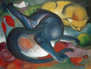 Dos gatos azul y amarillo - Franz Marc — vista de la obra