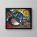 Dos gatos azul y amarillo - Franz Marc — cuadro enmarcado en la pared