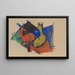 Two Reclining Deer - Franz Marc — framed artwork on a wall