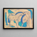 Two Horses Blue-Green - Franz Marc — framed artwork on a wall