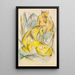 Two Yellow Animals and Two Yellow Deer - Franz Marc — framed artwork on a wall