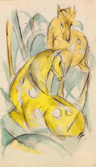 Franz Marc - Zwei gelbe Tiere Zwei gelbe Rehe.webp