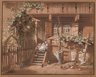 Family of peasants with animals - Franz Niklaus König — artwork view