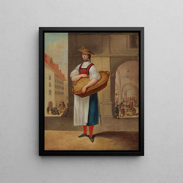 Franz Niklaus Knig - Berner Trachtenmdchen vor dem Kornhaus.webp