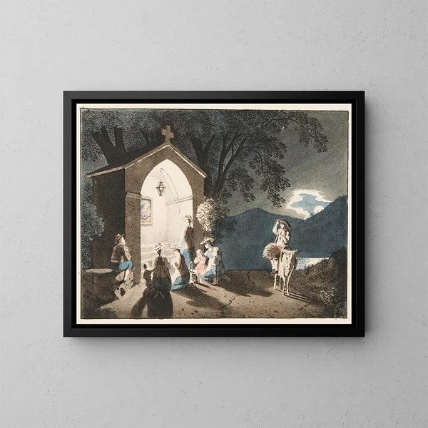 La oración vespertina - Franz Niklaus König — cuadro enmarcado en la pared