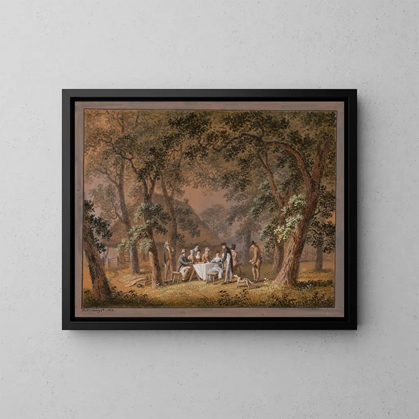 El almuerzo campestre en Schpfenwald - Franz Niklaus König — cuadro enmarcado en la pared