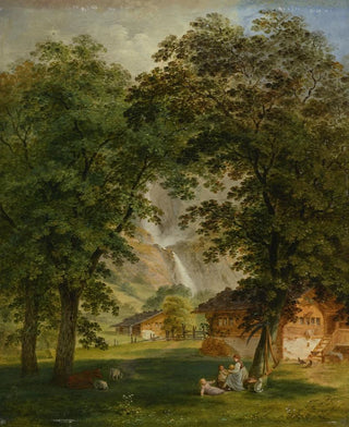 Franz Niklaus Knig - Meiringen mit Alpbachfall.webp