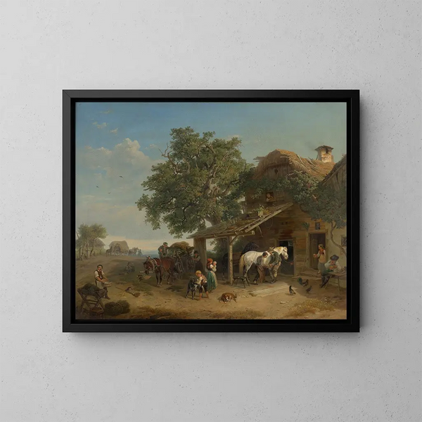 La forja del pueblo - Franz Reinhold — cuadro enmarcado en la pared