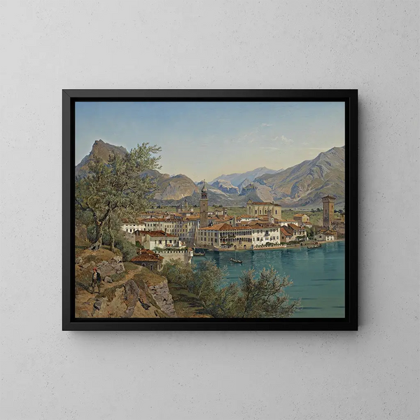 Rive au bord du lac de Garde - Franz Reinhold — cuadro enmarcado en la pared