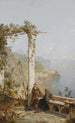 Amalfi painting above the bay of Naples - Franz Richard Unterberger — artwork view