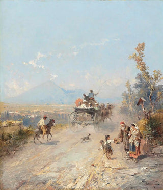 Franz Richard Unterberger - On the way to Pompeii with Vesuvius beyond.webp