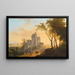 Landscape with Ruin and Walkers - Franz Scheyerer — framed artwork on a wall