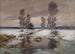 Winter Stream Landscape Painting - Franz Schreyer — artwork view
