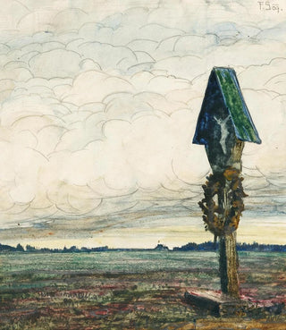 Franz Sedlacek - A wayside cross under storm clouds.webp