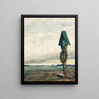 Franz Sedlacek - A wayside cross under storm clouds.webp