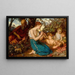 Girl playing the double Greek flute - Franz Seraph Russ — framed artwork on a wall