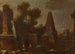 Paisaje de ruinas fantásticas con obelisco - Franz Thomas Canton — vista de la obra