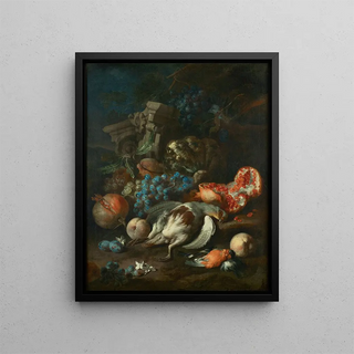 Franz Werner von Tamm - Frchtestck mit totem Rebhuhn und Gimpelmnnchen.webp