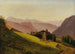 Mountain landscape painting with chalets and farmers harvesting - Franz Wipplinger — artwork view