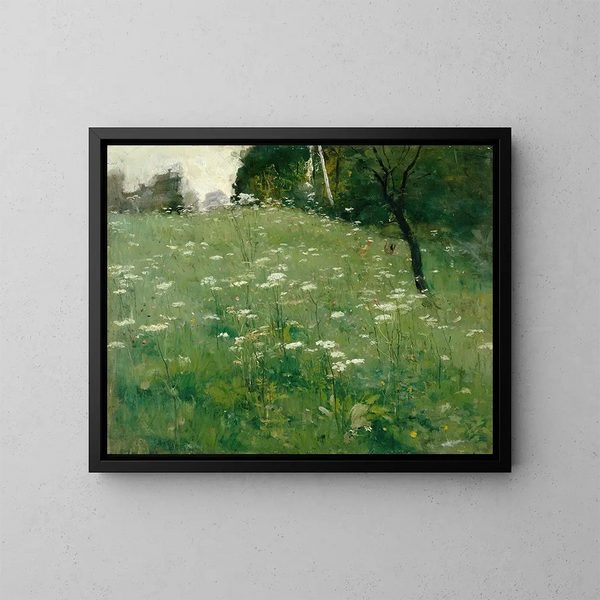 Prairie avec des fleurs - Franz Xaver Grell — cuadro enmarcado en la pared