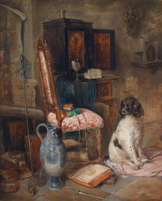 Franz Xaver Gruber - Interieur Mit Jagdhund.webp