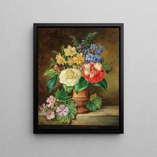 Franz Xaver Petter - A Bouquet of Flowers with Daffodils and Camelias.webp